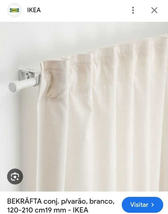 Conjunto de Varões IKEA – 2 Simples + 1 Duplo (ajustável)