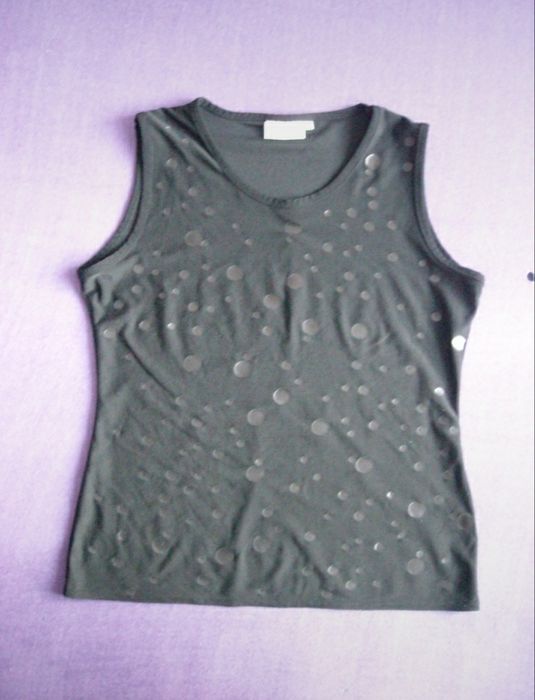 HENNES czarna bluzka bez rękawów r.M