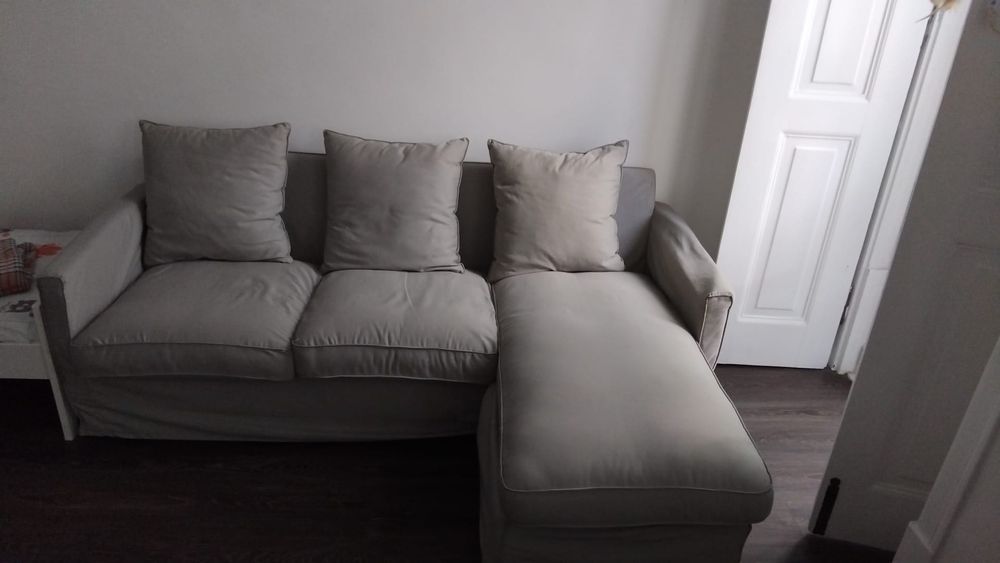 Sofa tecido 3 lugares chaise longue