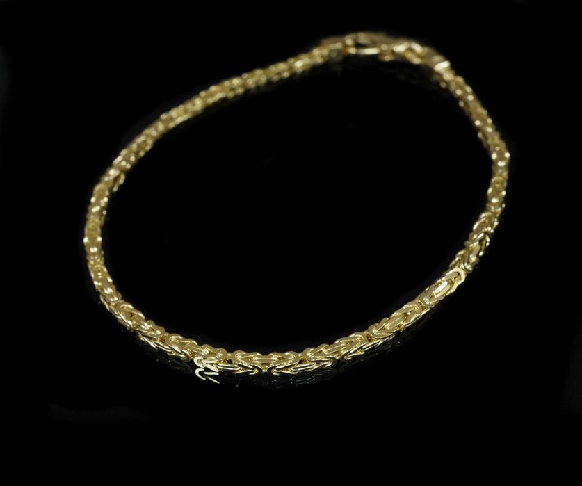 Złoto 585 - Złota bransoletka splot Królewski