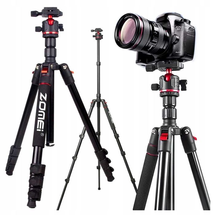 Nowy Statyw Tripod Monopod 173 cm czarny z głowicą kulową 360°
