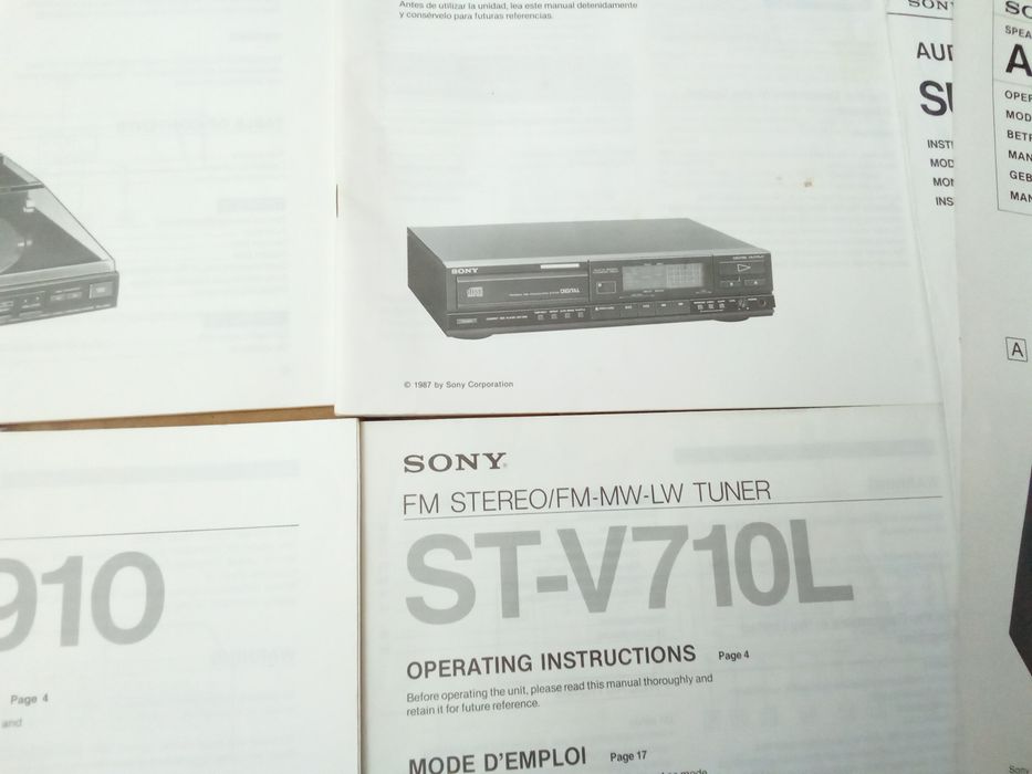Manuais utilizador Sony TA-V710 CDP-M50 TC-V710WR SONY FH-B50CD Grundig 1099 WE/PM
