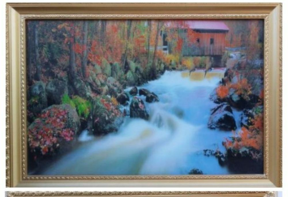 Картина "Водопад" с подсветкой , музыкальная , размер 45х60см.