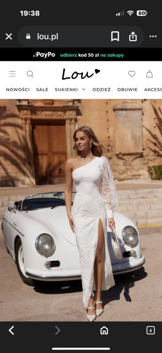 Sukienka Lou Złamana Biel