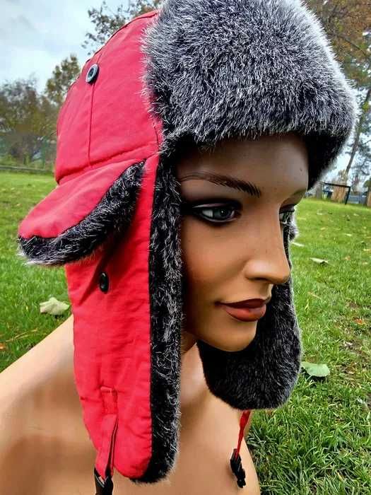 Damska zimowa czapka uszatka ocieplana nowa Wyprzedaż !