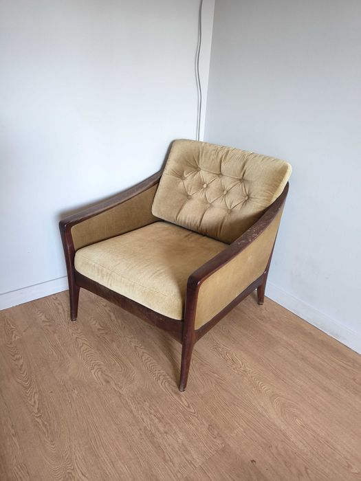 Fotel vintage drewniana rama