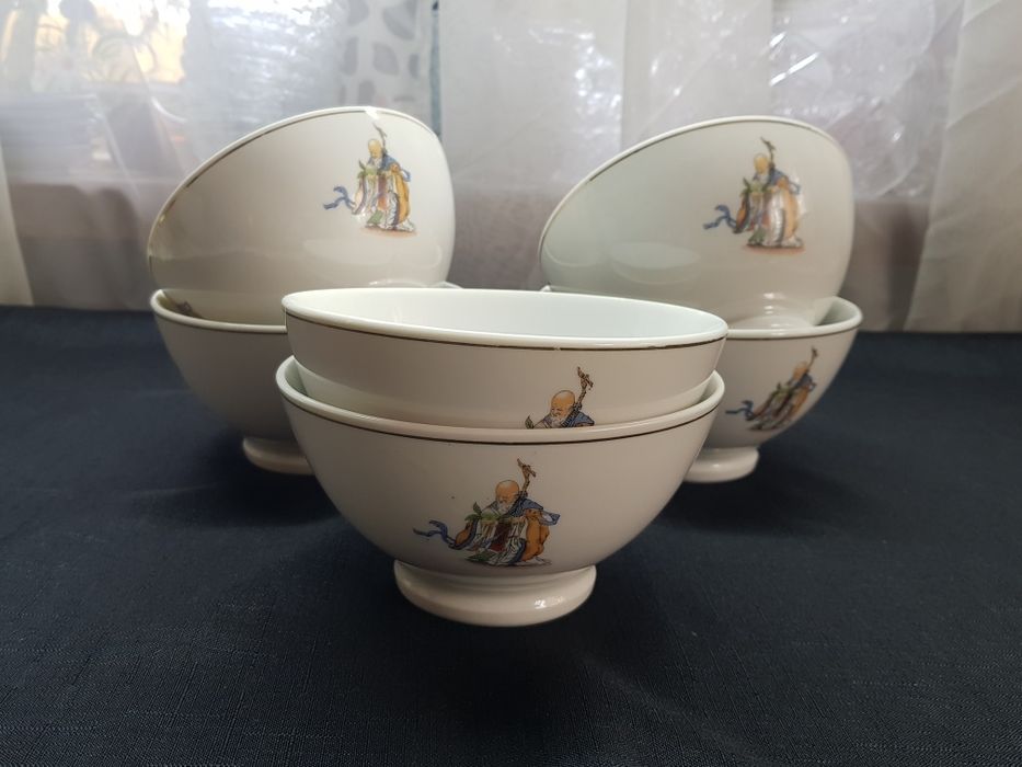 Komplet 6 miseczek , Mandaryn, stara chińska porcelana Vintage