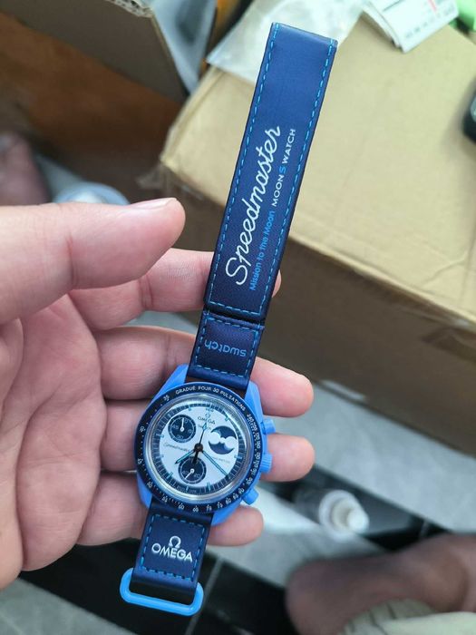 Swatch Omega Super Blue Moon SO33N700 komplet jak nowy