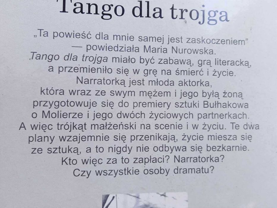 Tango dla trojga  Maria Nurkowska używana książka Vintage