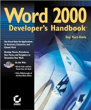 Word 2000 Developer's Handbook First Edition
by Guy Hart-Davis64409544030723121