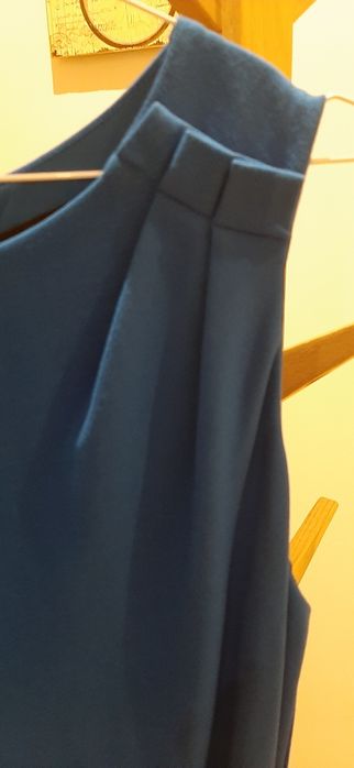 Vestido azul formal ou cerimónia Mango