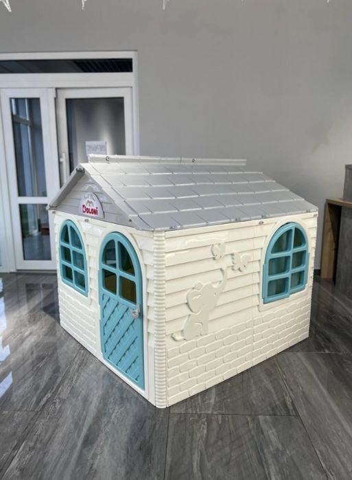 Дитячий набір Doloni будиночок та гірка, сіромолочний