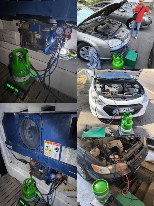 Заправка кондиционера, R32, R744, R1234yf, R134a, R410, R404a, R22