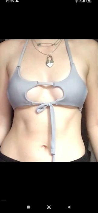 Сірий купальник y2k з топом