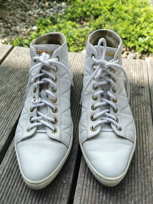 GINO ROSSI sneakers trampki RINA BIAŁE DTG365 r38