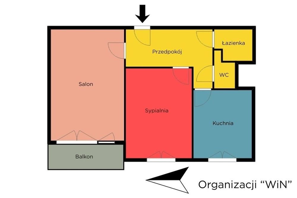 2 pokoje z balkonem na Bałutach – pod remont