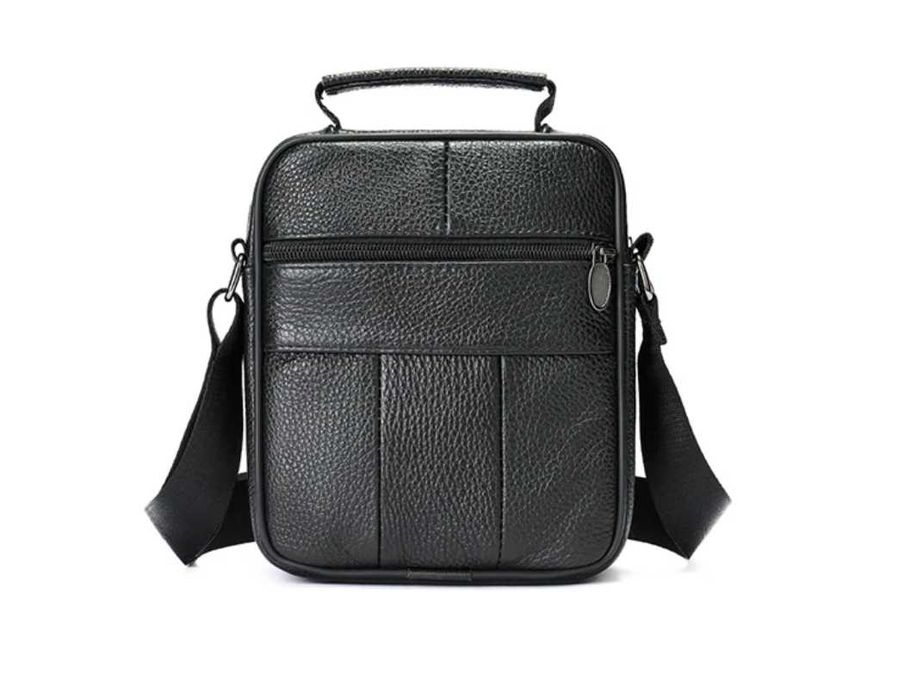 Torba męska skórzana listonoszka czarna skóra naturalna pojemna