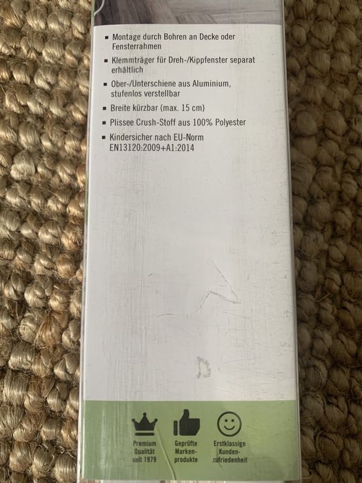 Żaluzje plisowane napięte