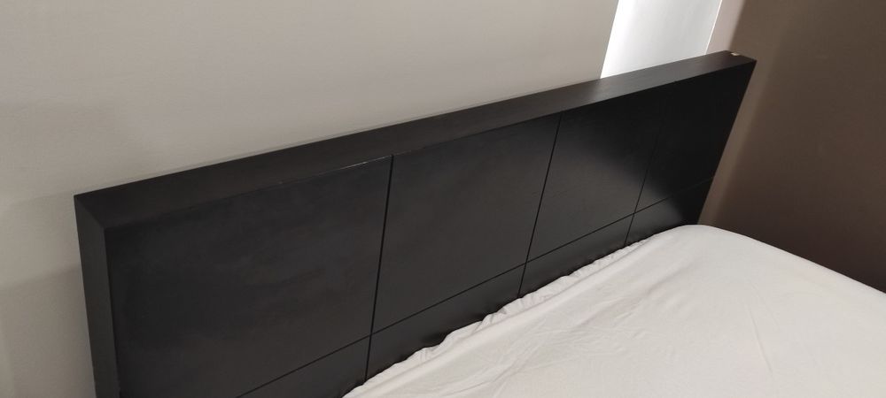 Cama de Casal 160x200 (Wengué / Madeira Escura) + Estrado