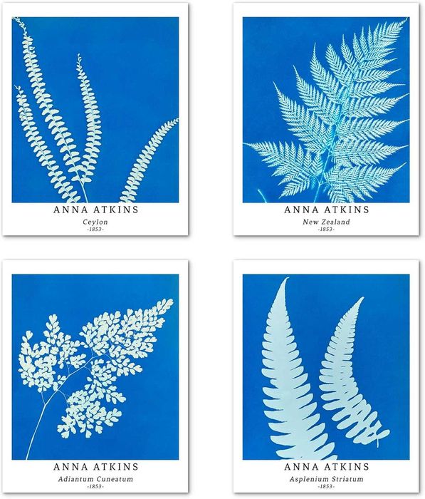 Zestaw 4 Plakatów 28x35 cm: Kwiatowe Grafiki, Minimalistyczna Natura