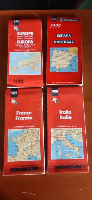 Guias e mapas Michelin França, Itália, Espanha e Portugal 1994/95/99