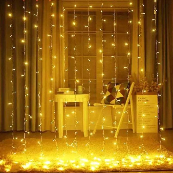 Світлодіодна гірлянда-штора, тепле біле світло, нова