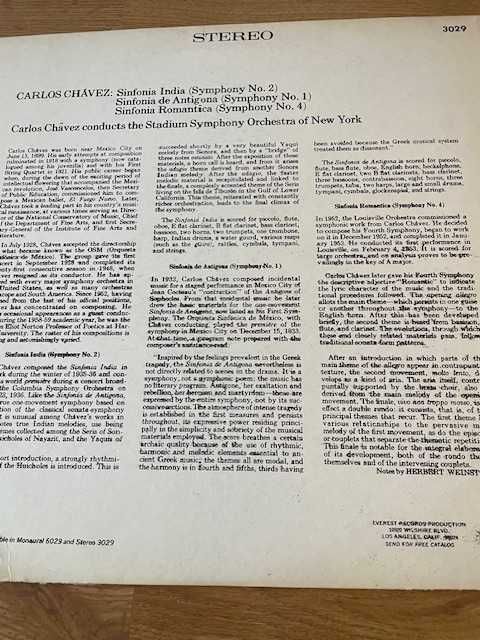 vinil Carlos Chávez – Sinfonia India, Sinfonia Antigona