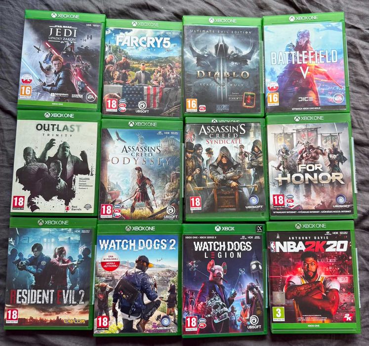GRY XBOX ONE Star wars Jedi  Far cry  5 Diablo III  Batllefield V Outlast TRITINITY ASSASSINS CREED ODYSSEY FOR HONOR Residental evil 2 Watchdogs 2