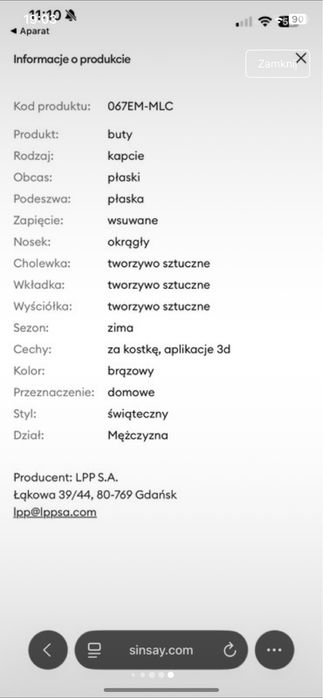 Kapcie z motywem świątecznym w pierniki 39/41