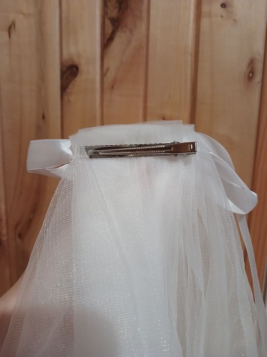 Весільна фата з бантиком 60 см