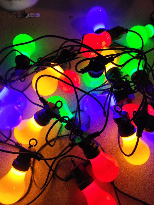 Lampki żarówki kolorowe zewnętrzne 20 sztuk