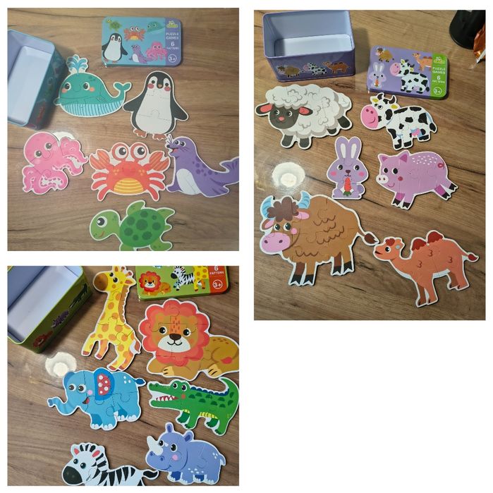 Дитячі пазли картонні, дерев'янні