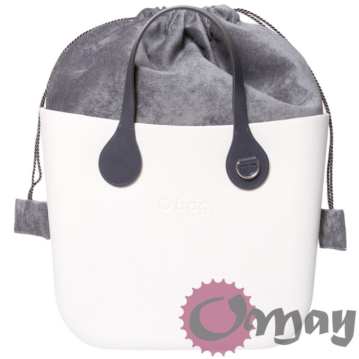 Szary organizer do OBAG MINI worek welur elegancki cement komin OMAY