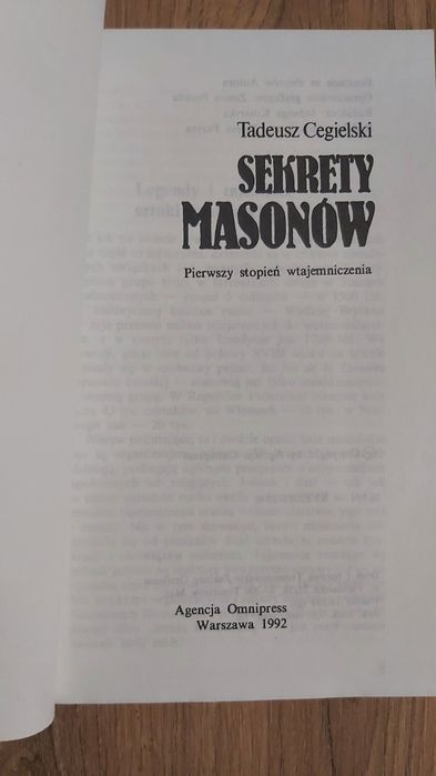 Sekrety masonów. Pierwszy stopień wtajemniczenia. Tadeusz Cegielski