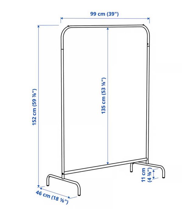 Ikea clothes rack MULIG cabide metal guarda-roupa novo