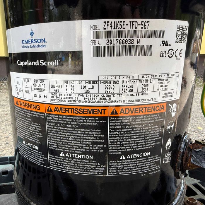 Sprężarka Copeland Scroll ZF41K5E-TFD-567 35,30 m3/h