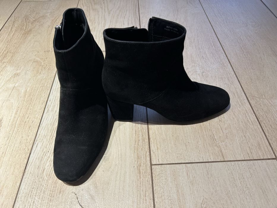 Buty botki skorzane na obcasie slupku ochnik rozmiar 39 stan idealny