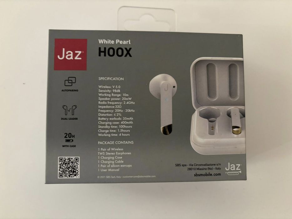 Auriculares Bluetooth True Wireless SBS Jaz Twin Hoox Bluet