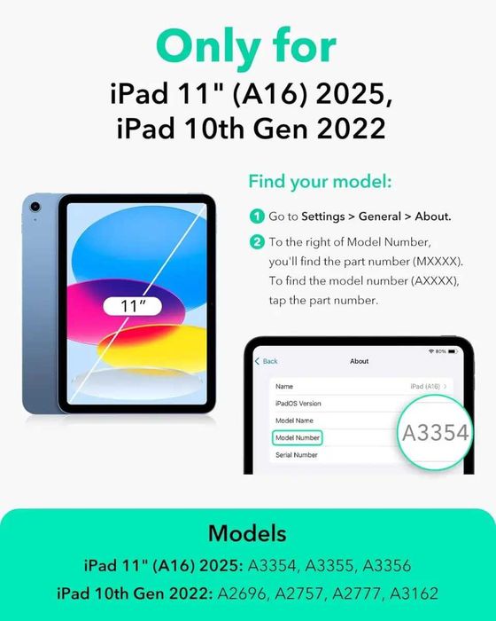 Чехол ESR Flip Magnetic Case для iPad 10/11 (2022/2025) Black