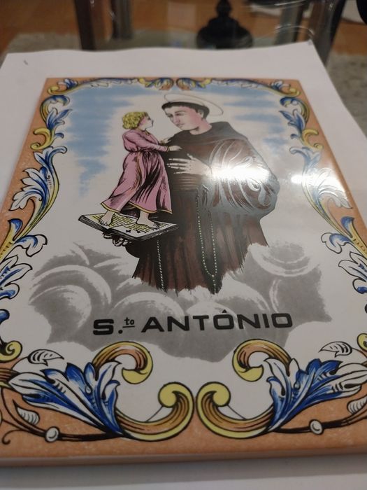 Azulejos raros 20x15 coloridos Santo António (2 exemplares)