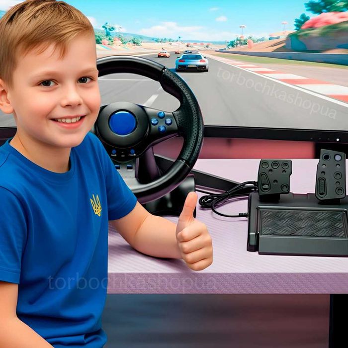 Кермо з педалями та коробкою передач для PS2 PS3 PC Вібро режим 28.5см