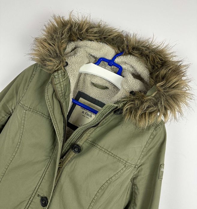 Kurtka damska ABERCROMBIE & FITCH parka z futerkiem y2k r. L