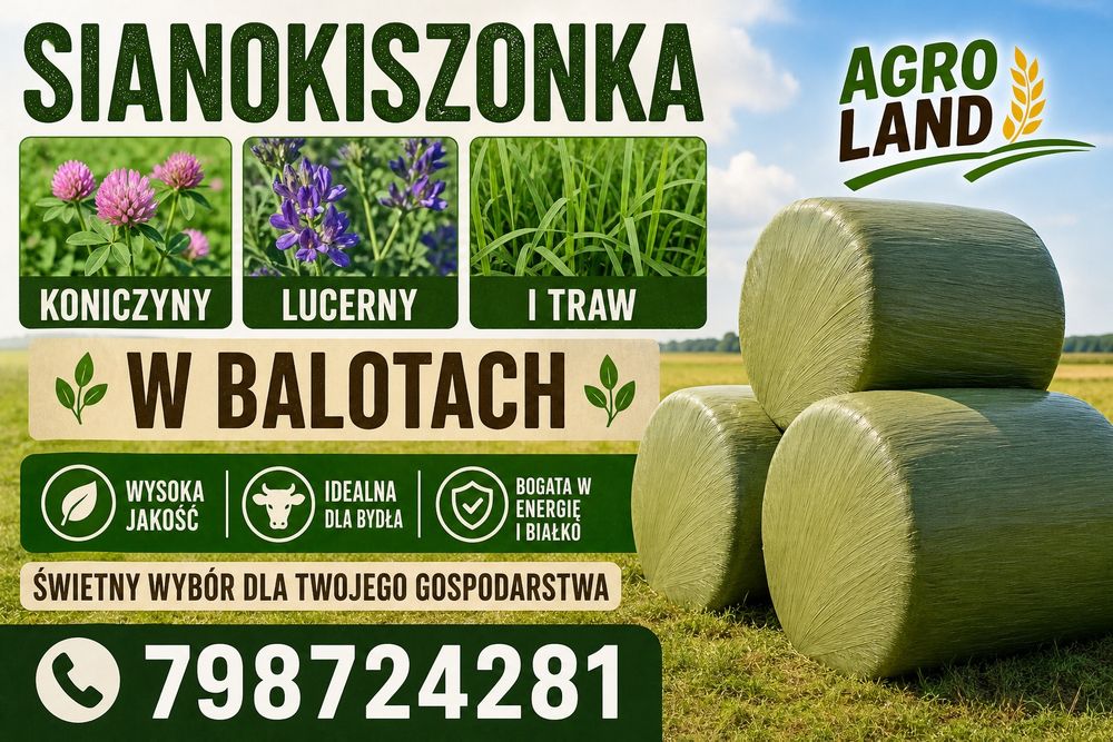 Sianokiszonka 3000szt  koniczyna lucerna trawy baloty od ręki