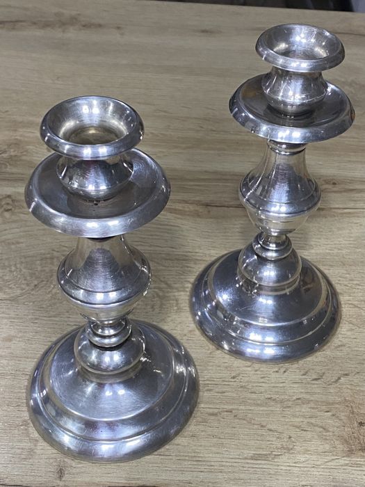 Castiçal antigo metal argentado