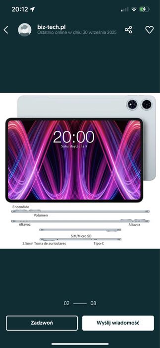 Tablet Teclast t60 plus 12”. Lte, dual sim