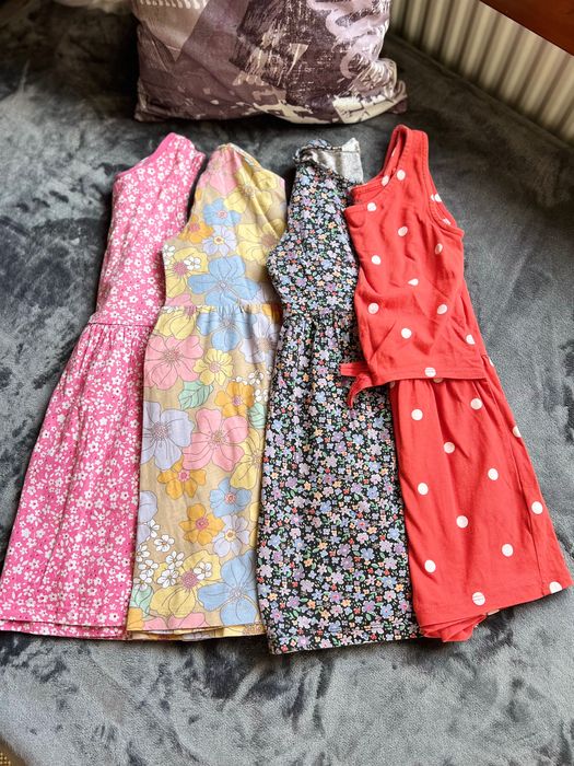 Лот (110-116):плаття, комбез-плаття шортиками,плаття з довгим рукавом