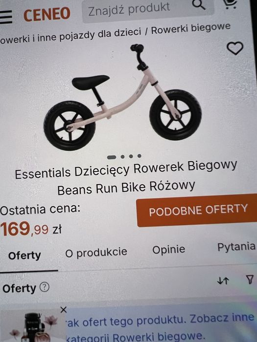 Rowerek biegowy dla dziecka