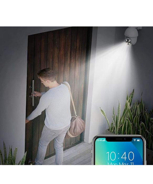 2x Kamera zewnętrzna 360° Biała 2K IP65 PTZ Alarm Śledzenie Galayou Y4