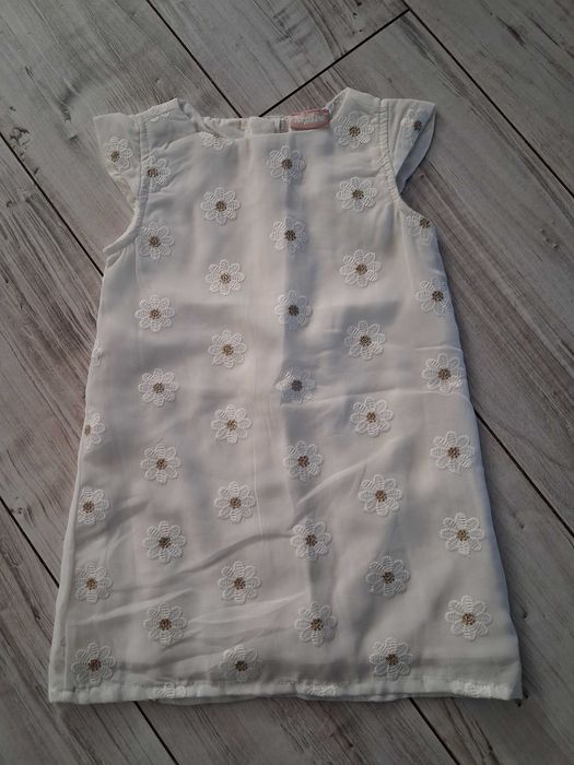 Nowa biała sukienka w kwiaty (rozmiar 62-68)