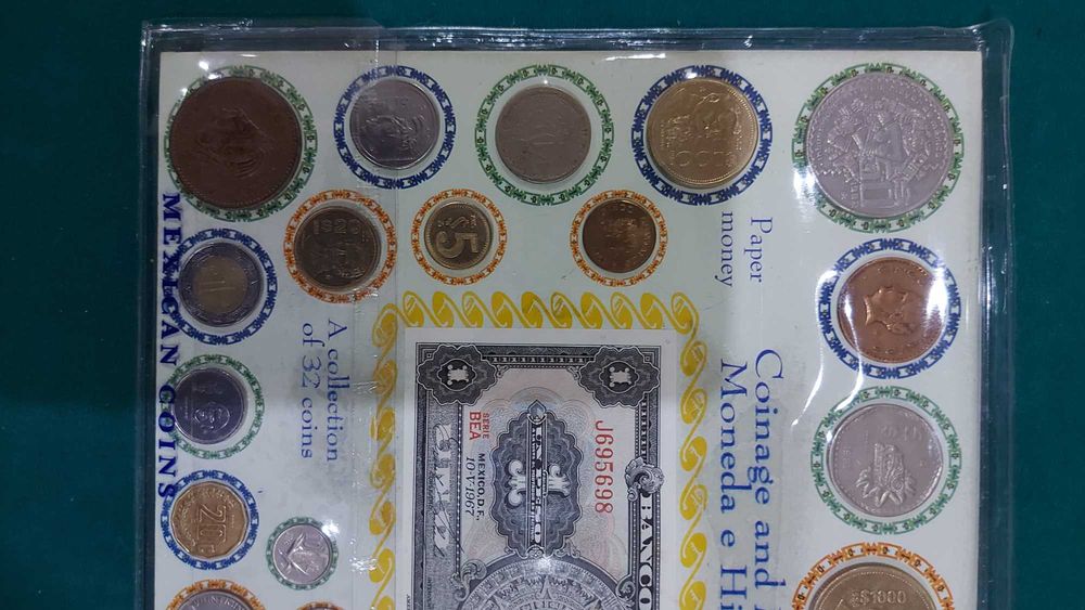 Coleção de Moedas e Nota do México — (32 moedas + 1 nota)